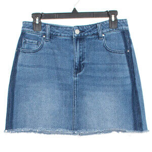 Pacsun Womens Skirt Jean Y2K 90s Grunge Boho Casual Retro Mini Raw Hem Blue 27